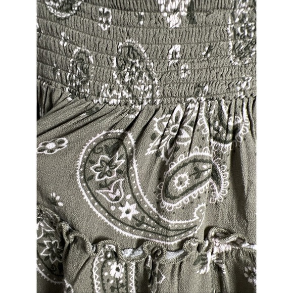 Aerie Paisley Print Smocked Tiered Ruffle Pull On Mini Skirt Size Medium - Picture 6 of 9
